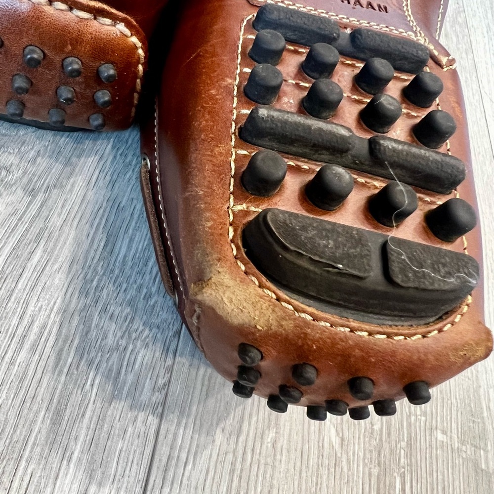 Mens Brown Leather Moccasins - Picture 8 of 10